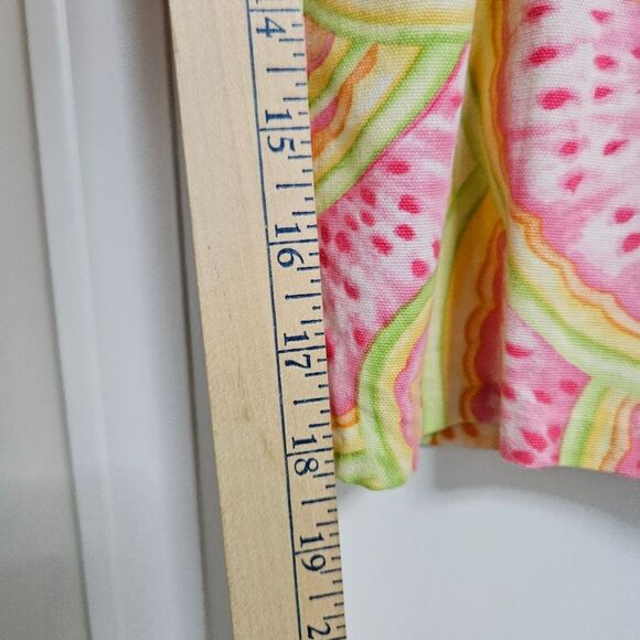 Talbots Watermelon Capri High-Rise Pants Women's 10 (30x18.5) White Pink Green - Picture 7 of 8